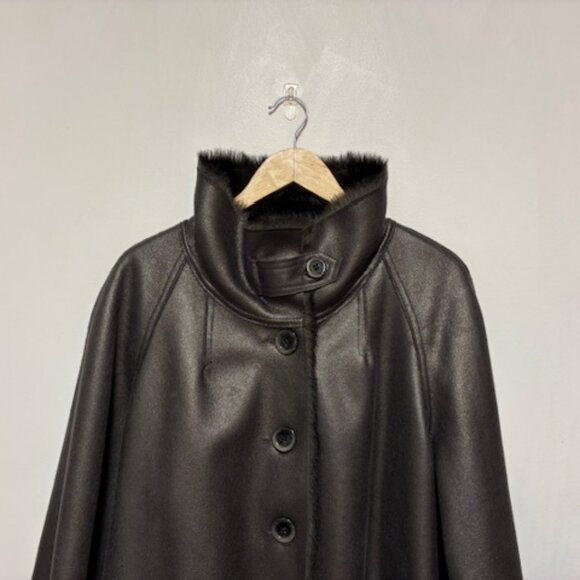 GEORGEOUS LIKE NEW COLDWATER CREEK WOMENS FAUX LEATHER/FUR COAT. SZ. 18 ($299) - Picture 3 of 6